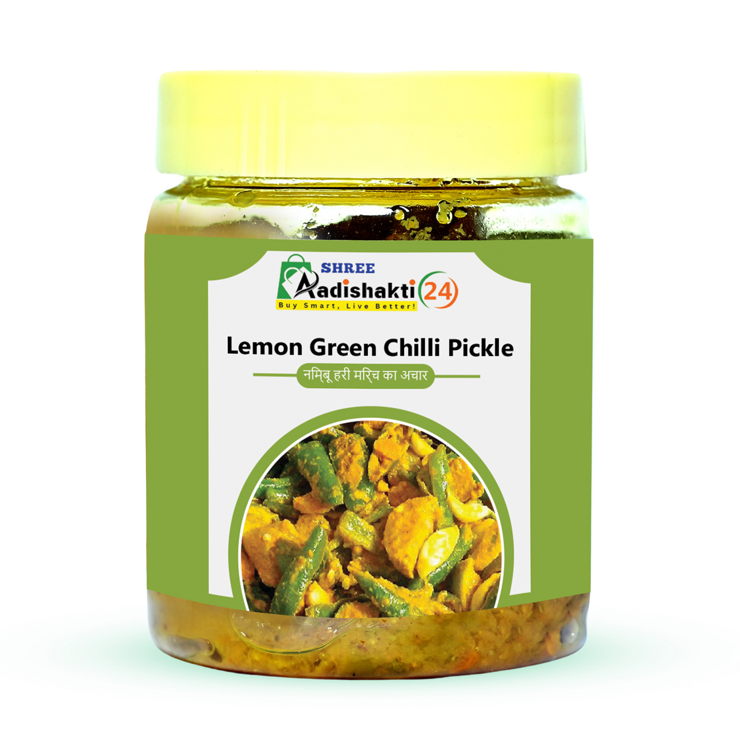 Lemon Green Chilli Pickle, Tangy-Spicy Flavour