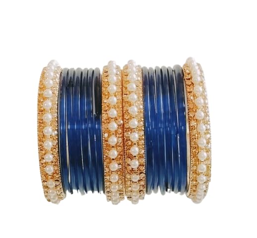 Traditional Gold-Plated Bracelet Bangles Set for Girls and Women's and Girls Glass Kanch Ki Chudiyan