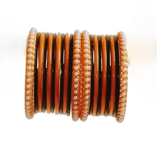 Traditional Gold-Plated Bracelet Bangles Set for Girls and Women's and Girls Glass Kanch Ki Chudiyan