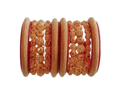 Traditional Gold-Plated Bracelet Bangles Set for Girls and Women's and Girls Glass Kanch Ki Chudiyan