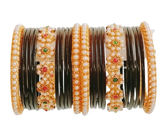 Traditional Gold-Plated Bracelet Bangles Set for Girls and Women's and Girls Glass Kanch Ki Chudiyan (Copy)