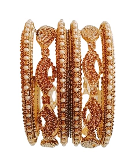 Traditional Gold-Plated Bracelet Bangles Set for Girls and Women's and Girls Glass Kanch Ki Chudiyan