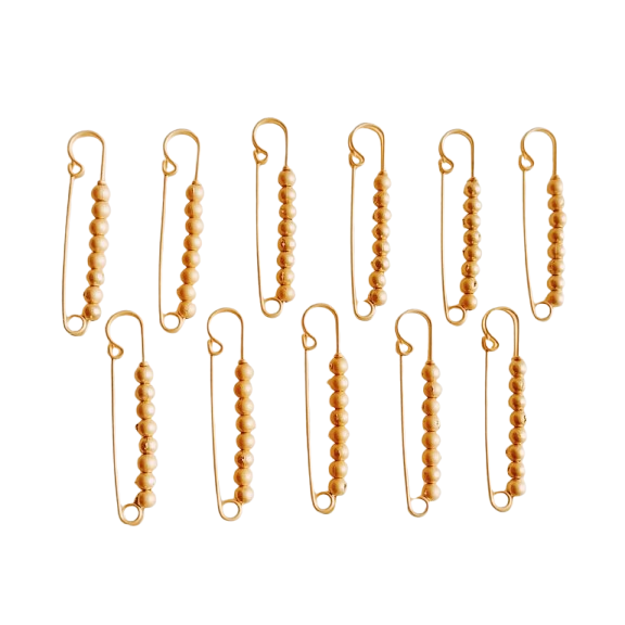 Shree Aadishakti 24 Beaded Safety Pins (Set of 12)